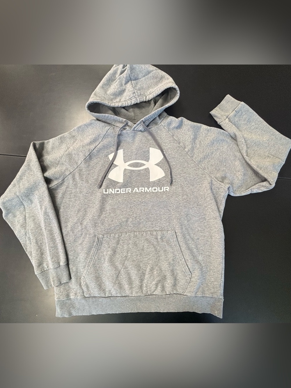 Under Armour Gray Pullover Hoodie with White Logo